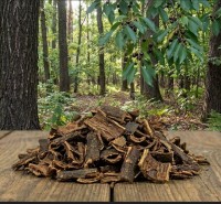 Traubenkirschenrinde geschnitten