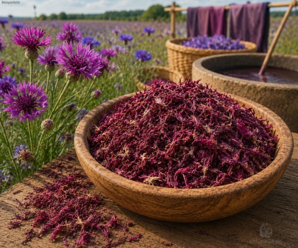 Kornblumenblütenblätter purpur ganz