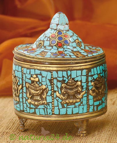 Dawa - Kupferdose mit Türkis