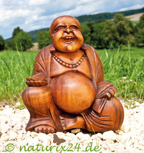 Happy Buddha aus Soar-Holz 20 cm