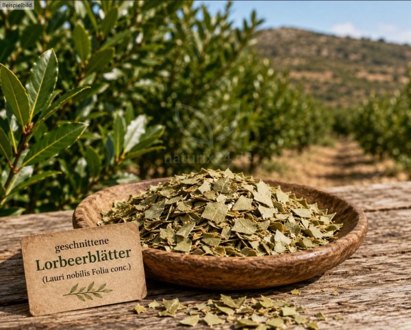 Lorbeerblätter geschnitten