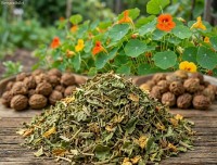 Kapuzinerkressekraut geschnitten