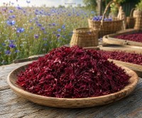 Kornblumenblütenblätter rot ganz